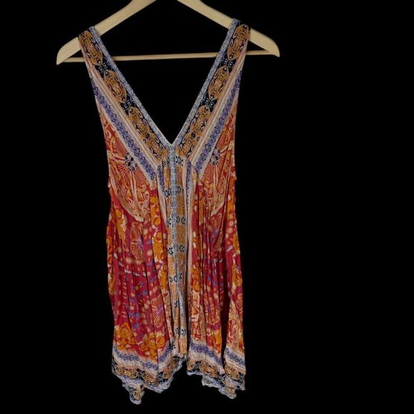 Intimately Free People Gypsy Rayon Asymmetrical Double VNeck Trapeze Dress Sz XS - Picture 2 of 8